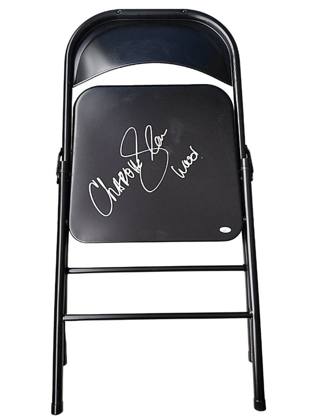 Charlotte Flair Signed Steel Folding Chair WWE Wrestling JSA COA Proof Autograph